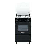 BRUHM GAS COOKER BGC-5540IB - 4 GAS, SINGLE BURNER OVEN, BLACK