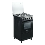 BRUHM GAS COOKER BGC-5540IB - 4 GAS, SINGLE BURNER OVEN, BLACK