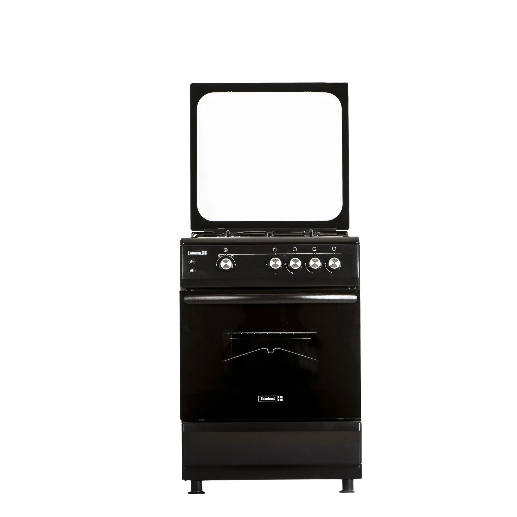 Scanfrost Ck6302B 60X60Cm Gas Oven 3Gas + 1Hot Plate Black