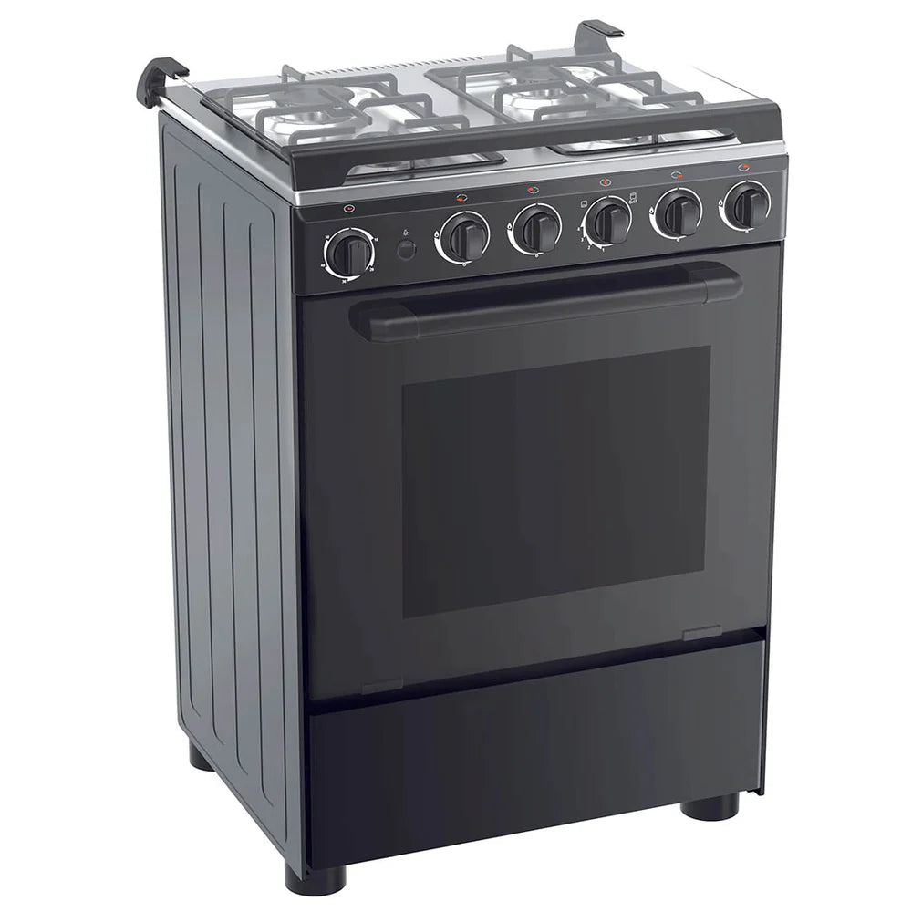 Midea 60X60 Standing Gas Cooker 4G057-B 4G Black