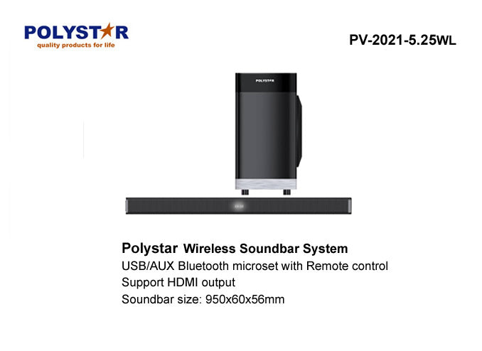 Polystar pv-2039-2.1WL home Theater System 2.1Ch