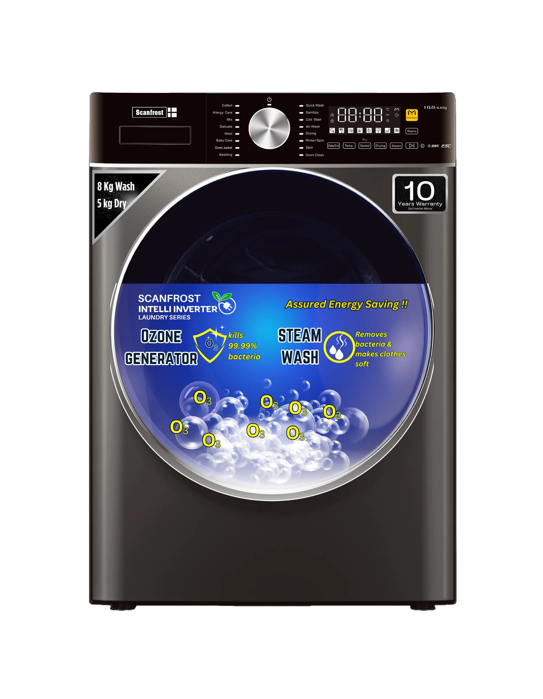 Scanfrost Sfwd85Invme - 8Kg - 5Kg Inverter Washer & Dryer