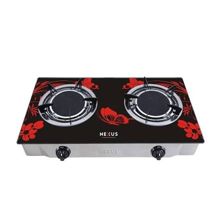 Nexus-205Bb (1) Nexus Glass Double Burner Gas Stove
