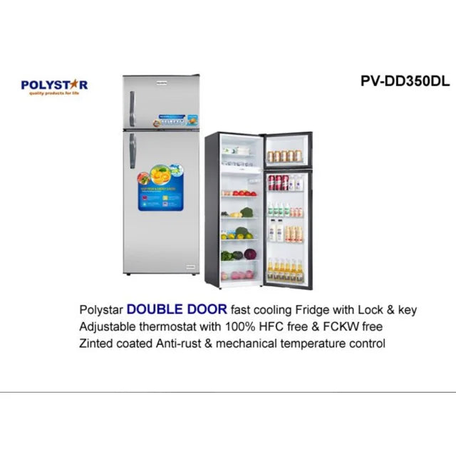 Polystar Refrigerator Pv-Dd350Dl Double Door