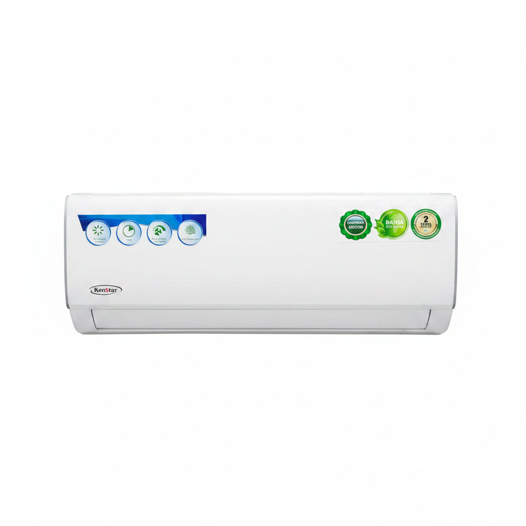 Kenstar Ac - Fixed Speed (Split) Ks-12Mfs (Without Kit) 1.5Hp Wall Split, R410A, Copper Condenser, Auto Restart,Multiple Indoor Fan Speed,Cooling