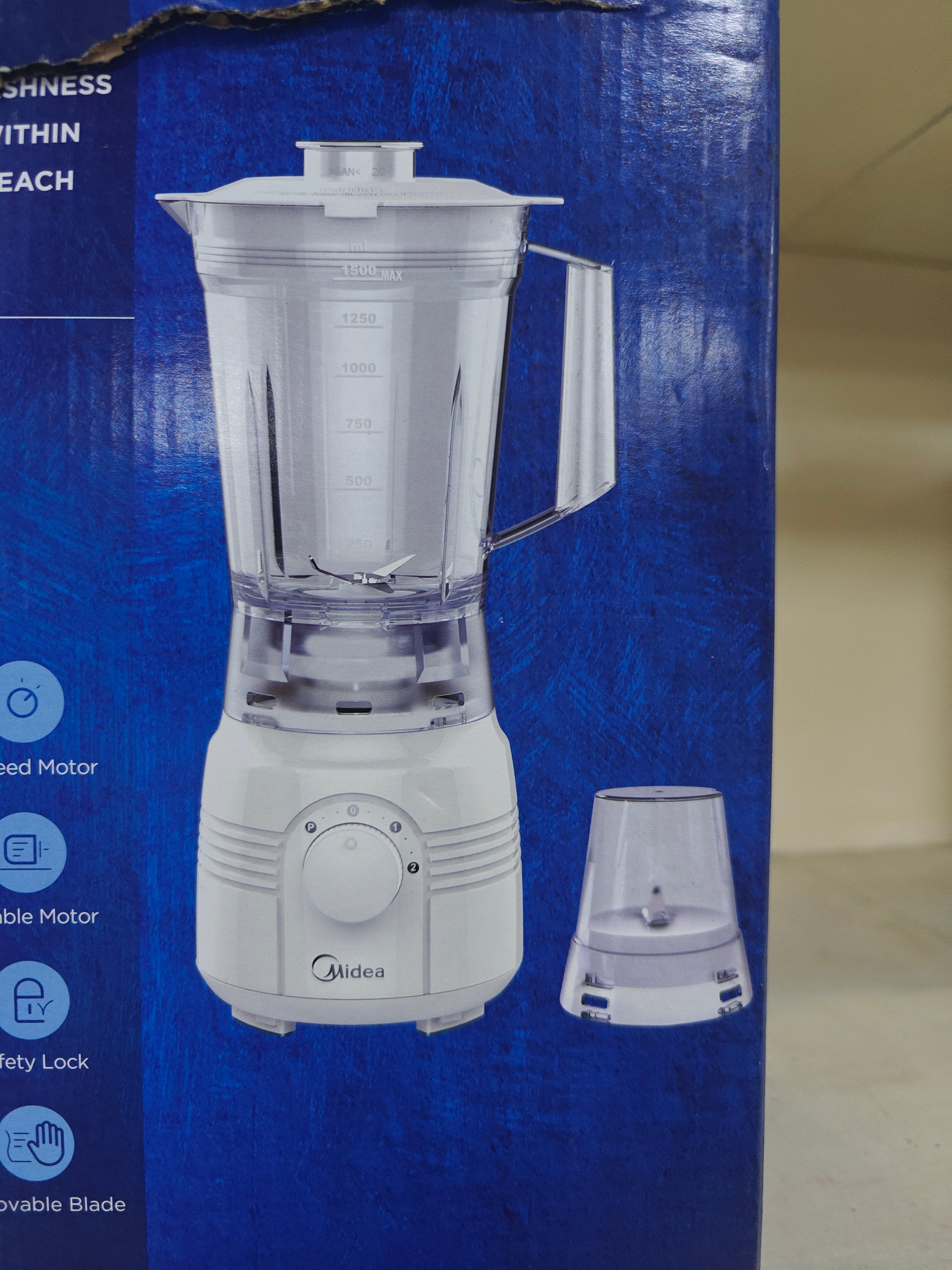 Midea Blender Mj-Bl2516A - 1.5L With Plastic Jar