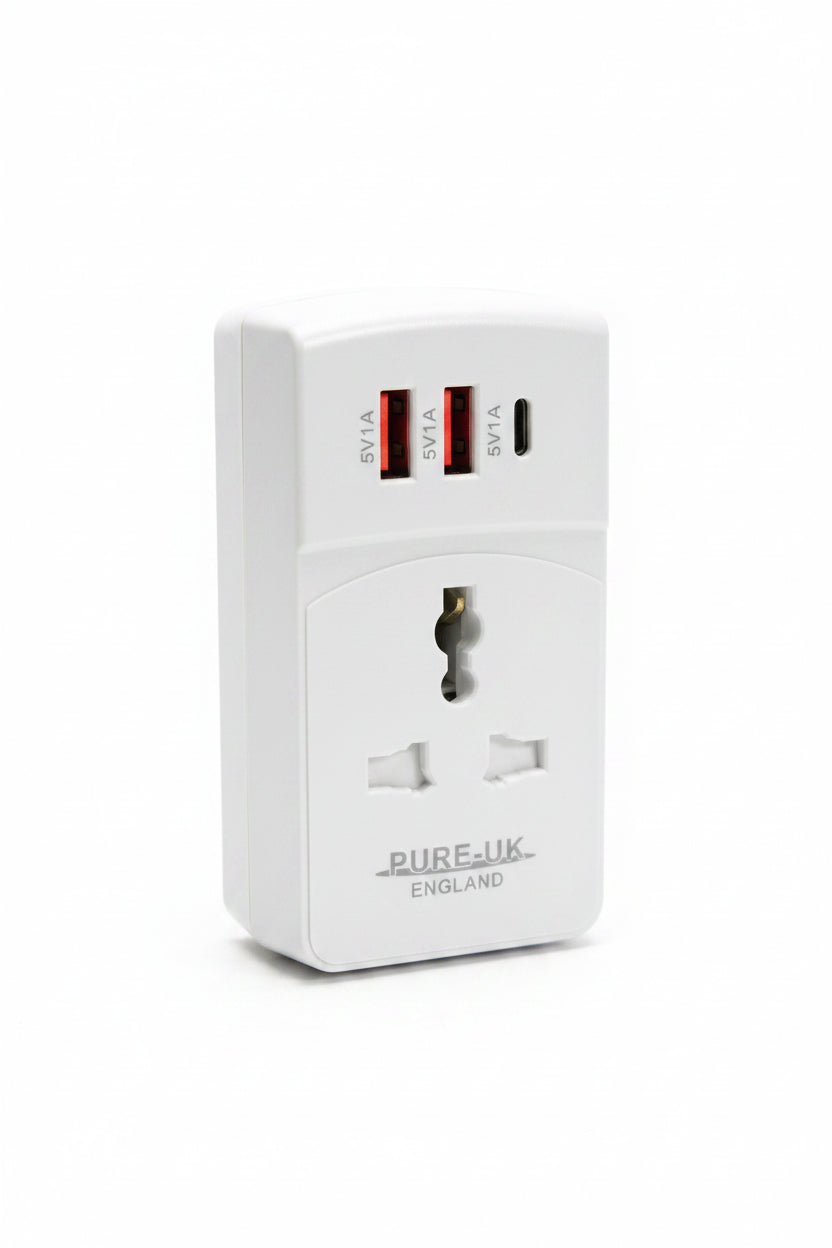 Pure Uk England Multi Socket With Type C + 2 Usb 13 Amps