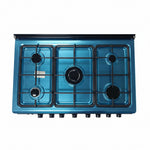 BRUHM-GAS COOKER BGC-9650IB 9060 5 BURNERS STAINLESS STEEL TOP, BLACK COLOR,