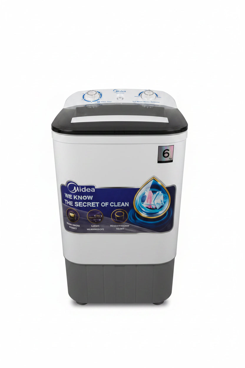 Midea Semi Automatic Washing Machine Mtt0360W 6Kg Single Tub